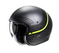Moto HJC V31 Byron Casque Jet (Graumatt / Noir/Jaune Fluo ) Taille: L (59)