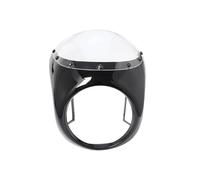 Moto Housse Protection Hare Pour Café Pour Racer Pour Universel Pour 7 Pouces Pour 16,5~18 Cm Rétro Phare Pare-brise Moto Rouge/Blanc Avant Carénage(Gloss BLK Clear Lens)