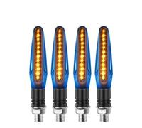 Moto Indicateurs 4 pièces/Ensemble Clignotants de Moto indicateurs Ambre LED Clignotant Moto Clignotants Universel 12V Lampe Noir/Bleu/Rouge Coque