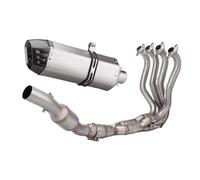 Moto Intermédiaire Pour Ninja Pour ZX6R Pour ZX636 2009-2023 Moto Système D'échappement Complet Avant Milieu Lien Tuyau En Acier Inoxydable Slip On 51mm Silencieux