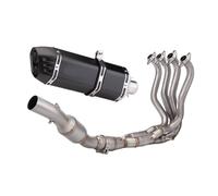 Moto Intermédiaire Pour Ninja Pour ZX6R Pour ZX636 2009-2023 Moto Système D'échappement Complet Avant Milieu Lien Tuyau En Acier Inoxydable Slip On 51mm Silencieux