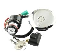 moto Interrupteur allumage démarreur Kit verrouillage bouchon réservoir de carburant interrupteur d'allumage de moto pour GN125 GN 125 1982 1983 1984-2001 pour réservoir carburant gn125