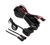 Moto Interrupteur Guidon Kit De Câblage De Faisceau De Relais De Commutateur De Phare Antibrouillard De Moto Avec Câble Marche/arrêt En Aluminium De Fusible Guidon Moto phare(2.2M-2 Wires)