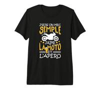 Moto - Je suis Un Mec Simple Moto Et Apéro - Maillot Motard T-Shirt Haut de Gamme