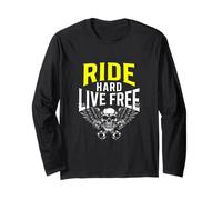 Moto Liberté Route Motard Biker Passion Vitesse Cadeau Manche Longue