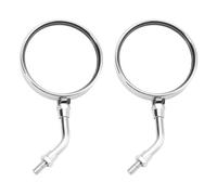 Moto Miroir Ensemble De 2 Miroirs Ronds Chromés Universels 10 Mm Avec Tige Longue Et Courte Rétroviseurs Latéraux Moto