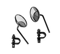 Moto Miroir Pour Chopper Pour Cruiser 1 Paire 22-25mm Miroir De Guidon De Moto Rond Convexe Clip Rétro Rétroviseurs Latéraux Moto(Black)
