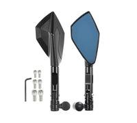 Moto Miroir pour Yamaha Pour XSR900 2015 2016 2017 2018 2019 2020 2021 Rétroviseurs Latéraux Bleus 10 Mm CNC(Noir)