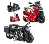 Moto Modèle,Moto Modèle Jouet en Alliage,Coffret De Voitures Pour Enfants,Motos Décoratives et Originales,Jouets et Jeux Éducatifs Pour La Famille et Les Amis,Cadeaux d'Anniversaire(Rouge et Noir)