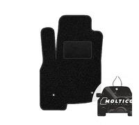 moto-MOLTICO Tapis Voiture Avant en Velours pour Voiture avec Bordure - Set de 1 Tapis de Voiture Noirs - Adapte pour Fiat Panda 3 AB 2012