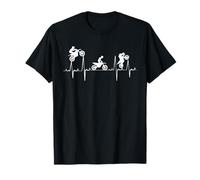 Moto Motards Motocycliste Motocross Battement Cœur T-Shirt