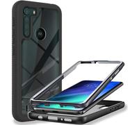 Moto One Fusion Coque 360° Full Body Protection Avec Protège Écran Double Couche Clair Retour Tpu Bumper Antidérapant Antichoc Housse Pour Motorola Moto One Fusion Noir