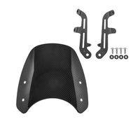 Moto Pare Brise Pare-Brise Avant pour Triumph pour Bonneville T120 T100 2016-2024, Déflecteur Vent avec Support Bulle Touring(Aspect Fibre de Carbone)