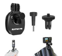 Moto Pare-Brise Support Pince Clip Aluminium Compatible pour Gopro Hero 13-8 DJI Action 5Pro/4/3 Osmo 360 Osmo Nano Insta360 X5-X