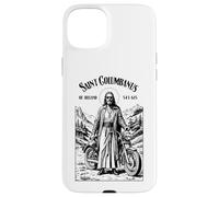 Moto Patron Saint Columbanus Motard Coque pour iPhone 15 Plus