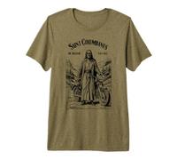 Moto Patron Saint Columbanus Motard T-Shirt Haut de Gamme
