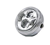 Moto phare avant Universal Metal High Low Beam LED Lampe Pour Shadow 1100 ACE1100 Yamaha Kawasaki (chrome)