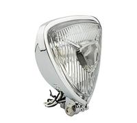 Moto Phare Avant Universel Rétro Modification Triangulaire Métal Phares Fit Pour Harley Chopper Café Racer Personnalisé (Chrome Transparent Lens)