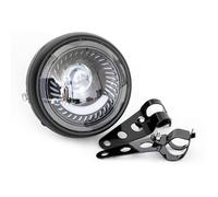 Moto Phare LED 6.5"" Rétro Rond 12v 26w 6500k Avec Support Kit Pièces Modifiées + Support à 2 Trous
