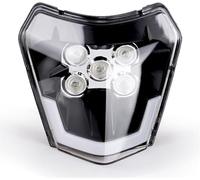 TEAUSA Moto phare LED plaque phare avant adapté for KTM EXC 300 XC XCF XCW XCFW SX SXF SXS 125 à 690 2012-2022 tête lumière mèche