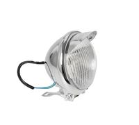 Moto Phare Projecteur Moto Phare De Moto Universel Rétro en Métal Rond avec Support Galvanoplastie(Chrome)
