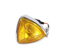 Moto Phare Projecteurs Phare Triangulaire Personnalisé pour Bobber Et Chopper, Lentille Jaune Clair H4 12V 55W/60W(4)