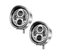 Moto Phares LED pour Chopper pour Cruiser pour Suzuki 4,5'' LED Bord Garniture Couvercle Feux De Brouillard Lumière Chrome Feux De Brouillard Moto(Clear Lens)