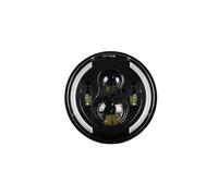Moto Phares LED pour Jeep pour Wrangler JK LJ CJ Phare LED pour Moto 1 Pièce 7 Pouces Feux Route/Croisement Clignotants DRL Phare Rond De 7 Pouces(Black 11)