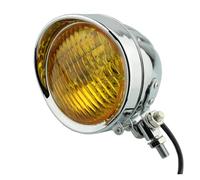 Moto Phares LED pour Phare De Moto Chopper 4 3/4 4,75 Pouces Feu Antibrouillard Ampoule Spot(Chrome with Yellow)