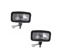 Moto Phares LED Pour Racer Bobber Phare Avant Rectangulaire Chromé Pour Moto Phare Rétro Universel Faisceau Haut/bas(2pcs black)