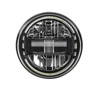 Moto Phares LED pour Sportster pour Softail pour Dyna Fat Boy Phares Auxiliaires DRL À LED Noirs Ou Chromés De 7 Pouces pour Motos(001 Black 1pcs)