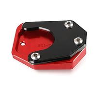 Moto Pied Béquille Latérale Plaque Béquille Agrandisseur Plaque CNC Béquille Latérale Agrandir Coussin Pour Honda XL600V XL650V XL700V Transalp XRV750 RD07 Africa Twin(Rouge)
