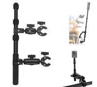 Moto Pince Support avec 43" Invisible Perche Compatible avec Insta360 X5-X | Haute Résistance Vélo Guidon Pince avec Selfie Pôle Compatible avec GoPro 13-3 D'action Caméra Accessoires, VTT, UTV Vlogging