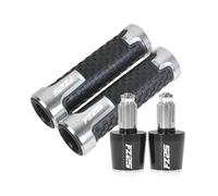 moto Poignées De Guidon 7/8" 22 Mm Pour YZF-R1 2018, 2019, 2020, 2021 Et 2022. extrémité du manche(Silver)