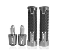moto Poignées De Moto CNC 7/8'' 22 Mm Avec Embouts De Guidon Pour Pour ST1300 A ST 1300 2003-2012 2011 2010 2009 2008 extrémité du manche(Grey)