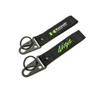 Moto Polyester Broderie Porte-clés pour Kawasaki Ninja Pendentif Porte-clés Boucle Suspendue Lanière Porte-clés Moto Portable Polyvalent Durable Accessoires,Black-A