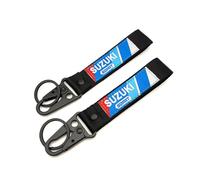 Moto polyester Porte-clés personnalisé en brodé porte-clés personnalisé porte-clés pour Suzuki,Black-A