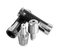 moto POUR BMW R1250RT R 1250 RT 2019 2020 2021 2022 2023 Moto Guidon Antidérapant Guidon Poignée Embout Capuchon Poignées CNC extrémité du manche(Silver silver)