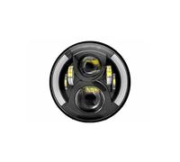 Moto Projecteurs LED pour Jeep pour Wrangler JK LJ CJ Phare LED pour Moto 1 Pièce 7 Pouces Feux Route/Croisement Clignotants DRL Phare Rond De 7 Pouces(Black 5)