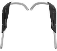 Moto Protège-mains Vis de verrouillage réglable en alliage d'aluminium Universal Fit -Guidon Protège-mains noir (poignée argentée)