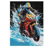 Moto Puzzles Adulte 500 Pieces Cadeau Famille Puzzle Classique 3D EnfantsJouet en Bois Cadeau Unique 55×41cm