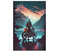 Moto Puzzles en Bois 1000 Pièces Adultes, Poster Jigsaw Puzzle, Design Unique Jouet Éducatif pour Adolescents Et Enfants 78×53cm