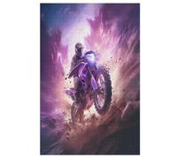 Moto Puzzles en Bois 1000 Pièces Adultes, Poster Jigsaw Puzzle, Design Unique Jouet Éducatif pour Adolescents Et Enfants 78×53cm