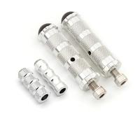 Moto Repose-Pieds 8mm/6mm Accessoires De Moto Universels Repose-pieds Pédale Montage Arrière Ensemble Repose Pied(Argent)