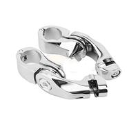 Moto Repose-Pieds Universel Moto Moteur Garde Repose-Pieds Autoroute Barre Repose-Pieds Pédale Repose-Pieds Courts Repose-Pieds Pinces 32mm 1-1/4" Repose-Pieds Pédale(Chrome2)