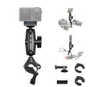 Moto Rétroviseur Caméra Support Compatible avec DJI Osmo Nano/Action6/360II | Magnétique Adaptateur avec Vélo Guidon Pince 0,28"-1,41", Vis 1/4" Support POV Réglable, Compatible avec Insta360 X6-X