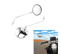 Moto Rétroviseur latéral à long manche 3.74 pouces rétroviseur rond 8MM vis pour Cafe Racer Bobber Chopper Scooter