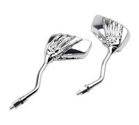 Moto Rétroviseur Moto Rétroviseurs 2X Chrome Tête Mort Main Côté 8 Mm 10 Mm Guidon Extrémité(Jaune)