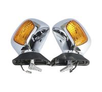 Moto Retroviseur Pour Goldwing 1800 GL1800 2001-2017 2016 2015 2014 2013 2012 2011 2010 Rétroviseur latéral de moto avec clignotant Rétroviseurs Latéraux(Chrome Orange)