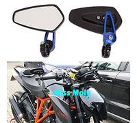 Moto Rétroviseurs Latéraux 7/8 "22mm Alliage d'Aluminium Guidon Rétroviseurs pour vélo de Sport Scooter Cruiser(Bleu)